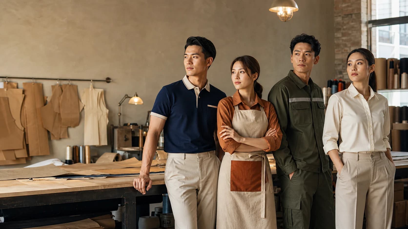 Đội ngũ trong nhiều mẫu đồng phục tại không gian thiết kế