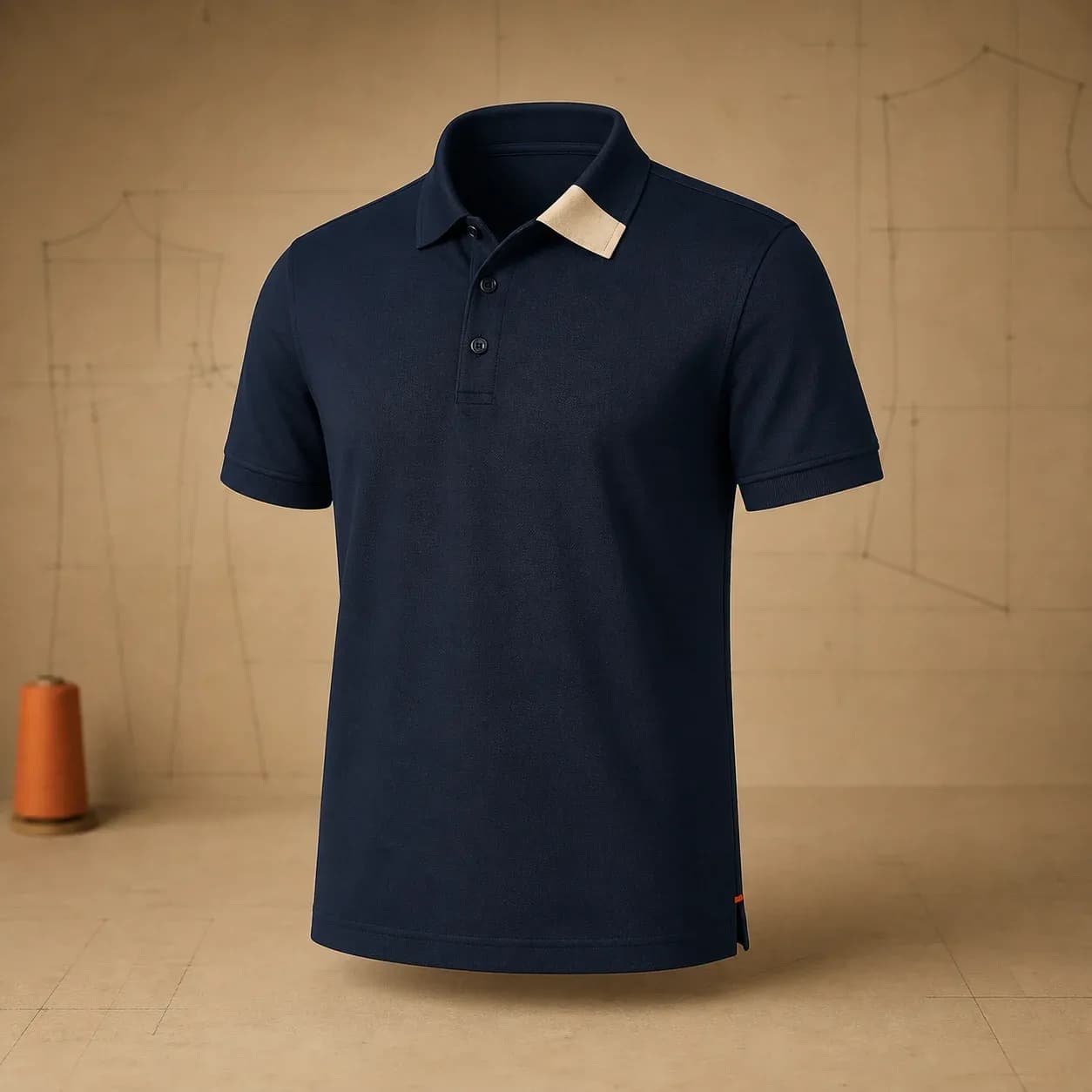 Polo doanh nghiệp Atelier 01 — mẫu đồng phục để cấu hình theo nhận diện